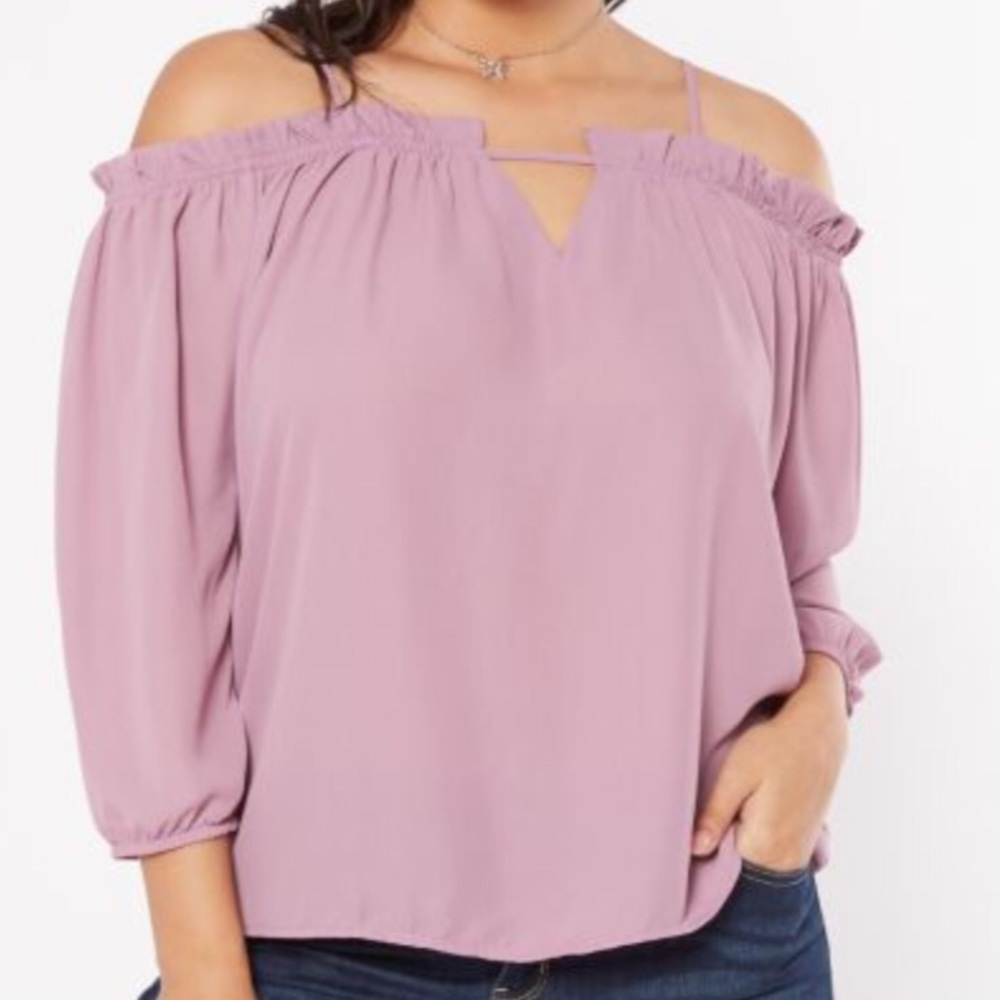 Rue 21 Dusty Lavender Cold Shoulder Blouse 4X (20)